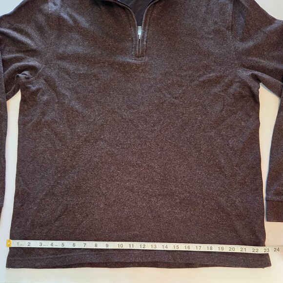 Van Heusen Men’s 1/4 Zip Long Sleeve Pullover, Mens LG, Dark Brown Heather - Picture 4 of 10